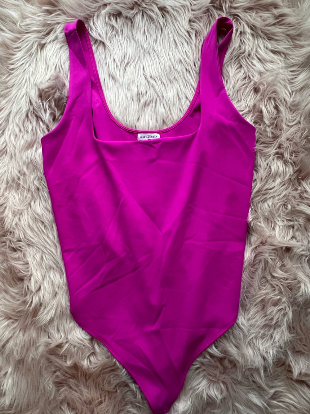 Good American Hot Pink Scoop Bodysuit Plus Size